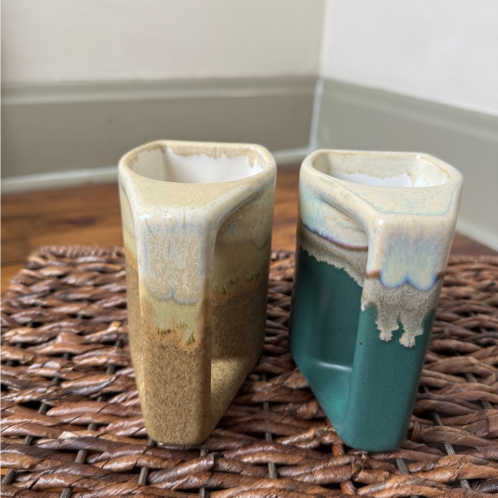 Pair of Square Cafe Ceramic Mugs - Picture 5 of 6